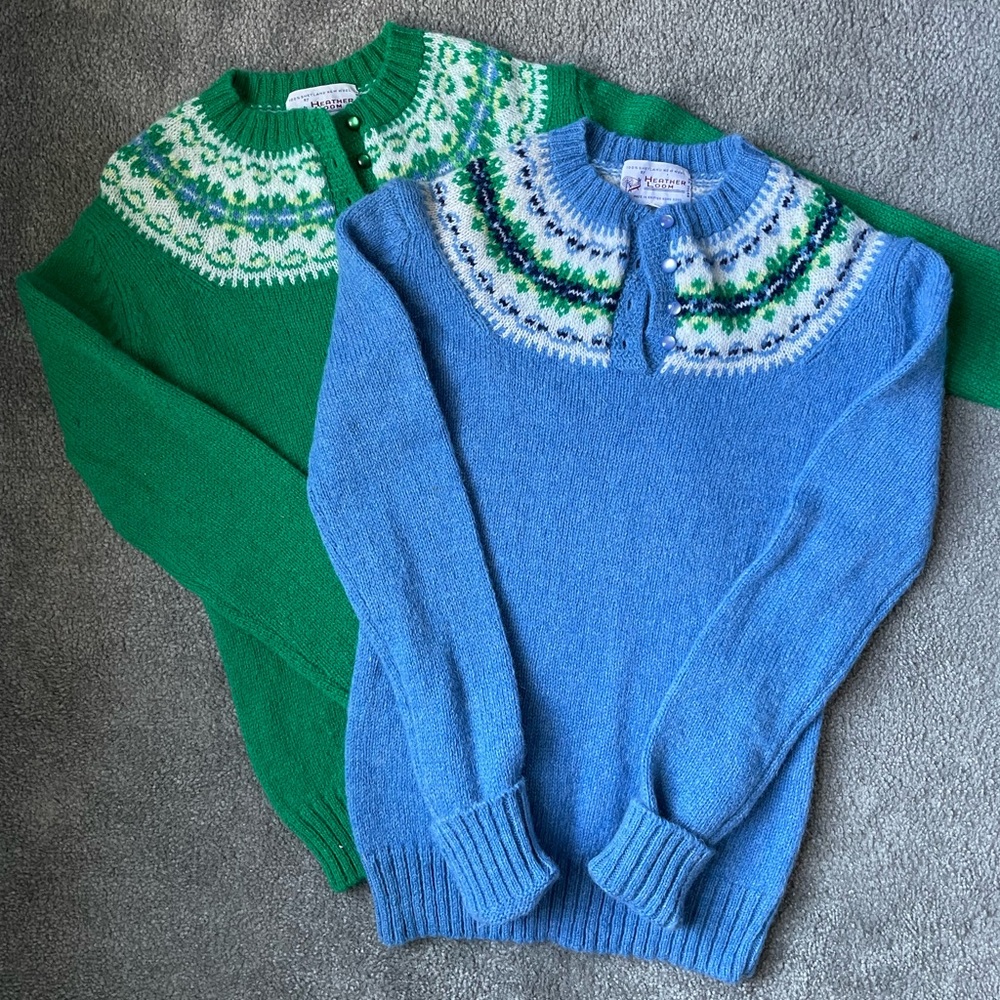 SOLD//Vintage Heather Loom Wool Knit Sweaters, Size XS/S - 2 Sweaters